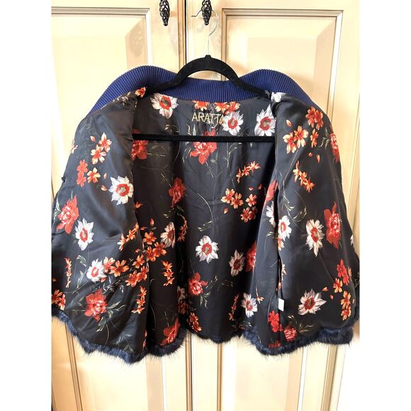 Aratta Gotha Reversible Faux Fur/Floral Jacket - Size XL - NWT - Picture 9 of 9